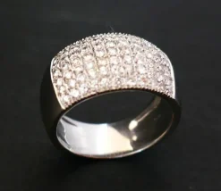 Bague Pavage Diamants, Or Blanc