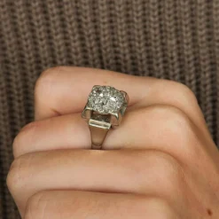 Bague pavage Diamants or blanc