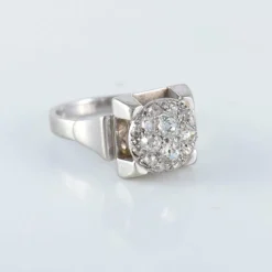 Bague pavage Diamants or blanc