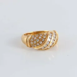 Bague Pavage Diamants or jaune