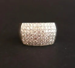 Bague Pavage Diamants, Or Blanc