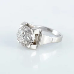 Bague pavage Diamants or blanc