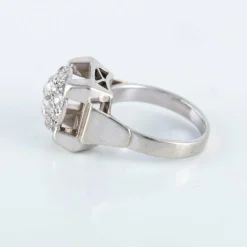 Bague pavage Diamants or blanc