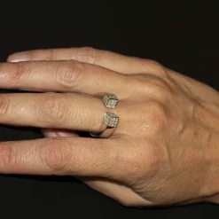 Bague Pavée CARRE en Or et Diamants