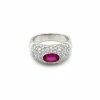 Bague pavée Diamants Rubis