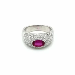 Bague pavée Diamants Rubis
