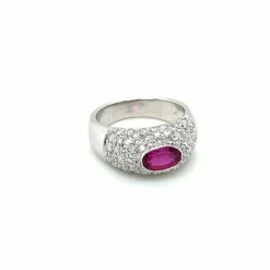 Bague pavée Diamants Rubis