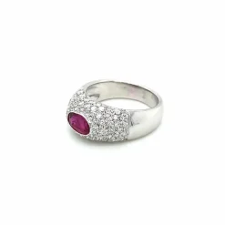 Bague pavée Diamants Rubis