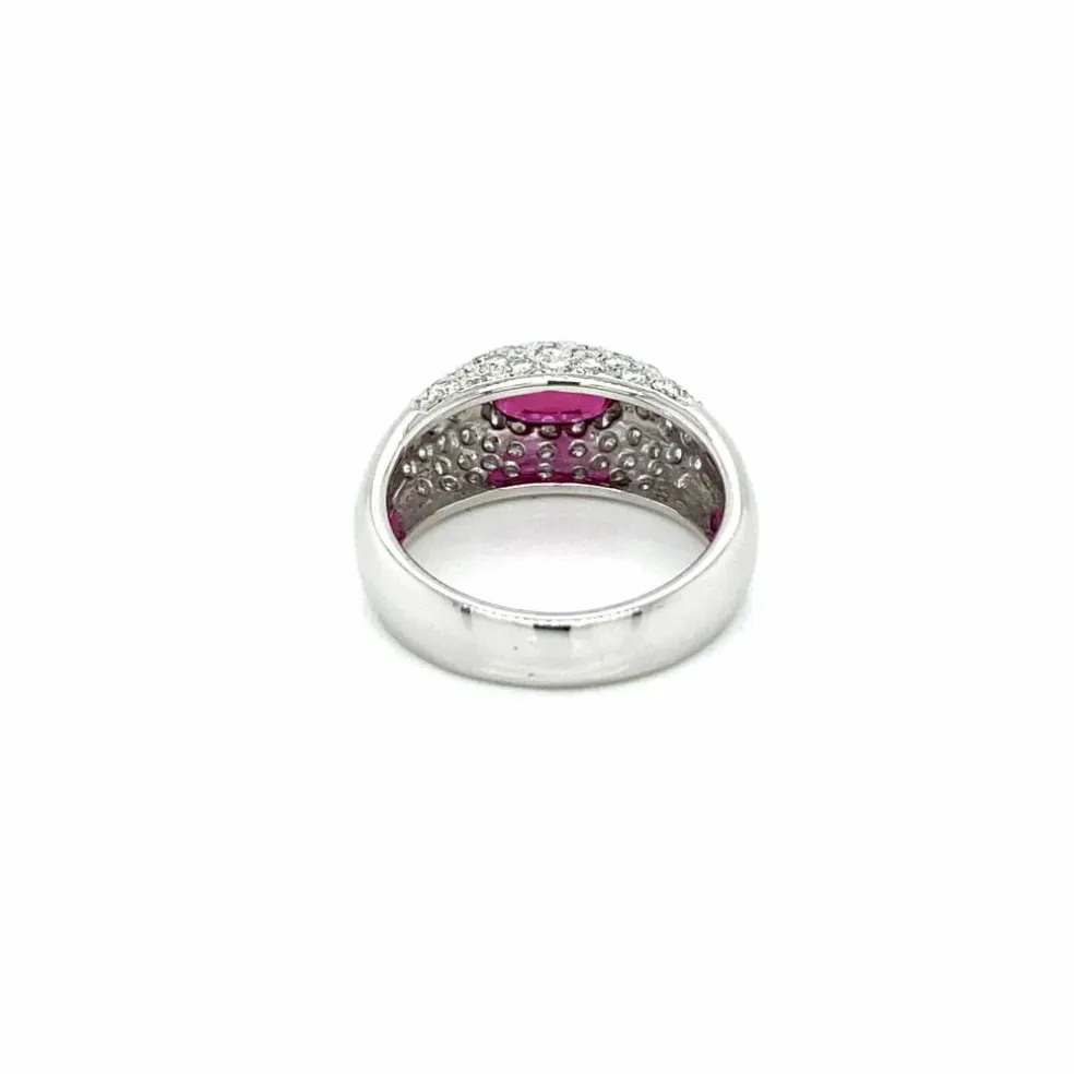 Bague pavée Diamants Rubis