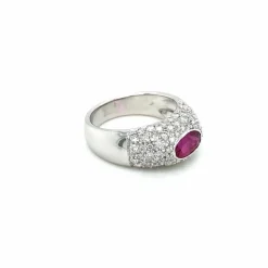 Bague pavée Diamants Rubis