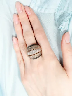 BAGUE PAVE OR ROSE