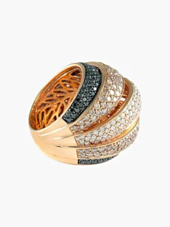BAGUE PAVE OR ROSE