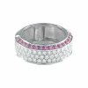 BAGUE PAVEE SAPHIR ROSE