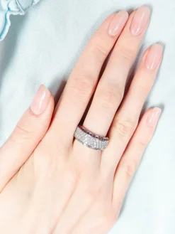 BAGUE PAVEE SAPHIR ROSE