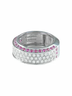 BAGUE PAVEE SAPHIR ROSE