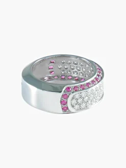BAGUE PAVEE SAPHIR ROSE