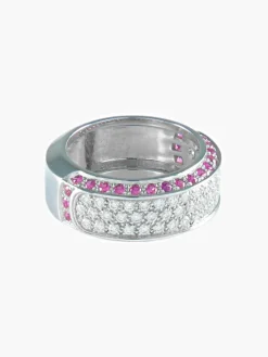 BAGUE PAVEE SAPHIR ROSE