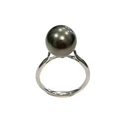 Bague Perle de Tahiti et or blanc