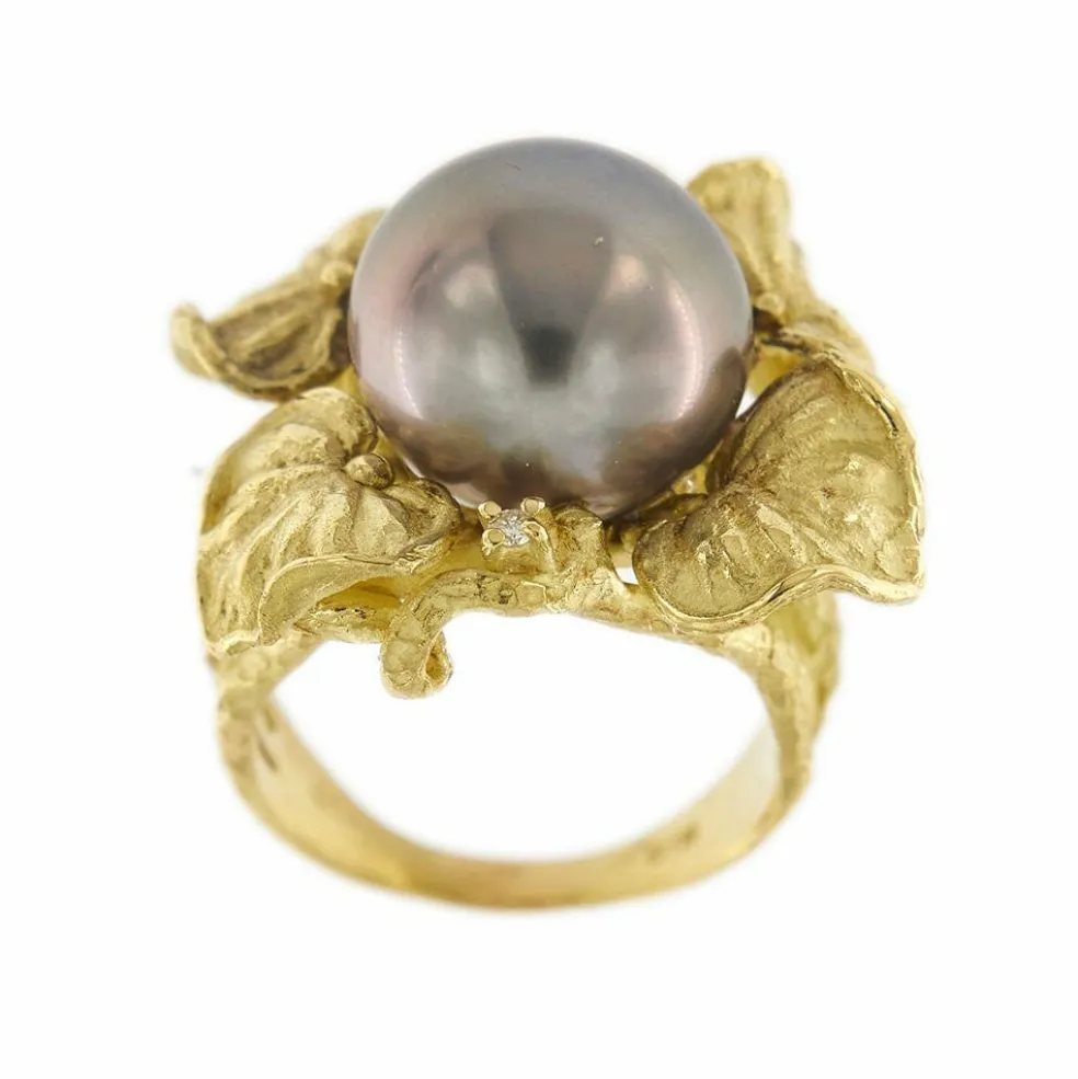 Bague perle de Tahiti et diamants