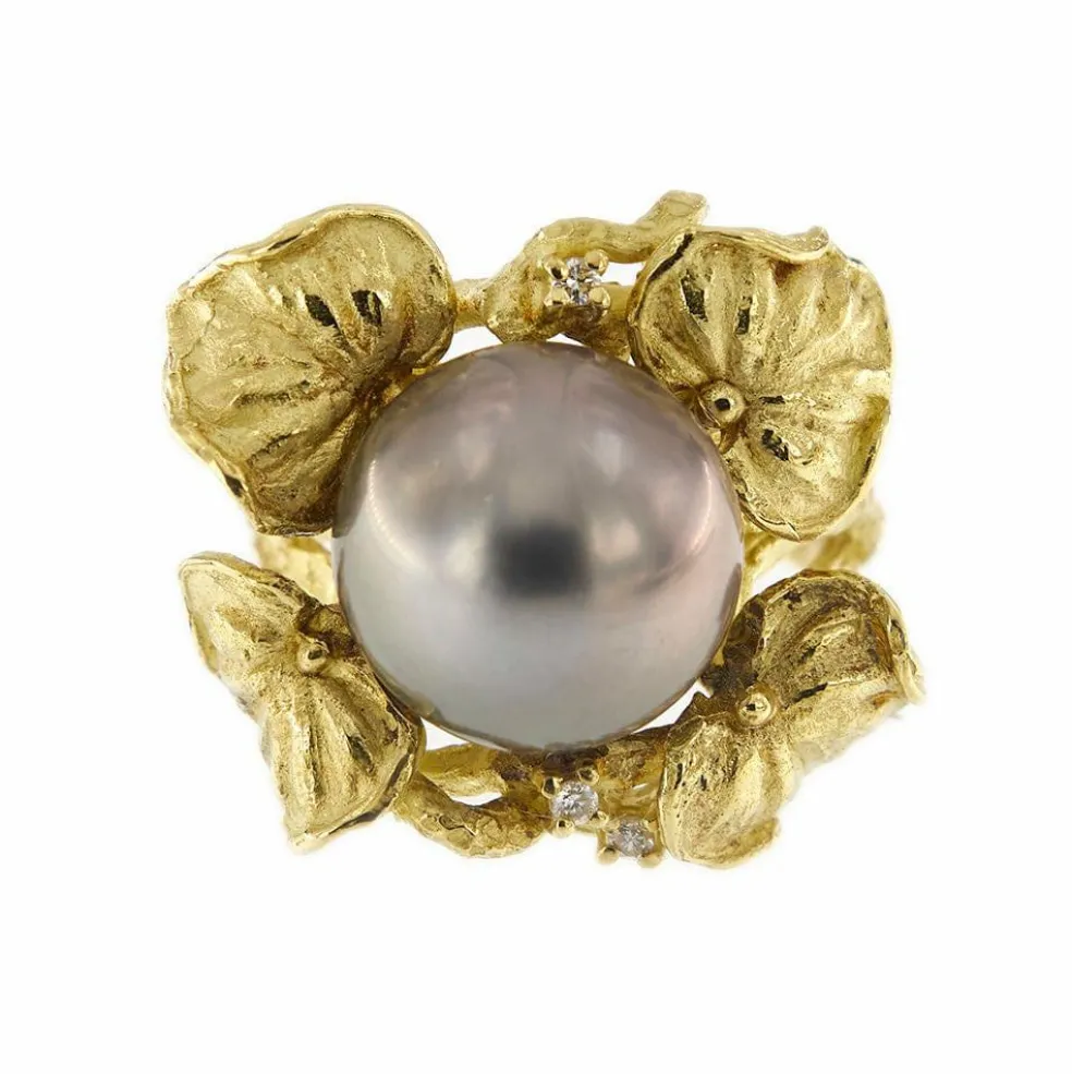 Bague perle de Tahiti et diamants