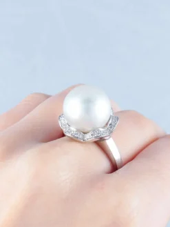 Bague Perle de Tahiti grise