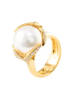 Bague Perle des Mers du Sud et diamants