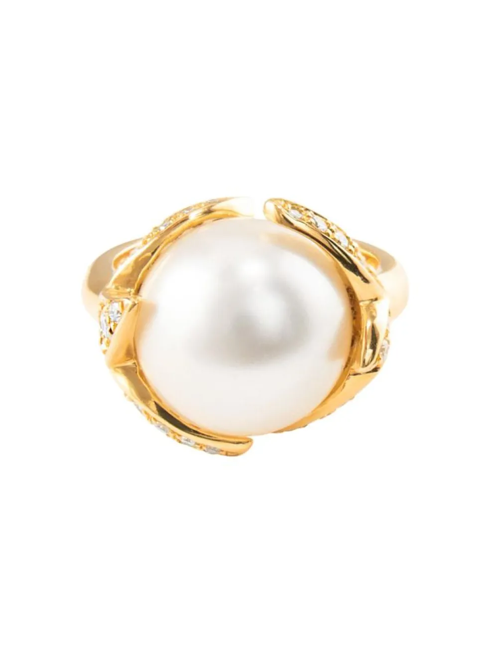 Bague Perle des Mers du Sud et diamants