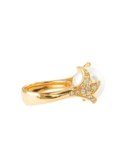 Bague Perle des Mers du Sud et diamants