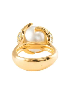 Bague Perle des Mers du Sud et diamants