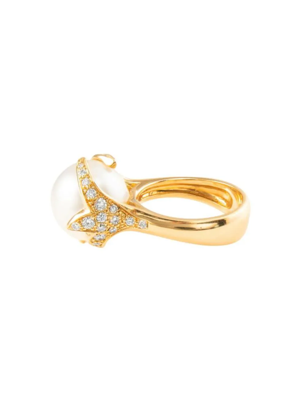 Bague Perle des Mers du Sud et diamants