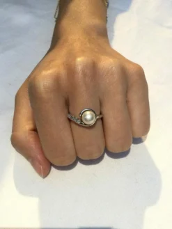 Bague Perle Diamants