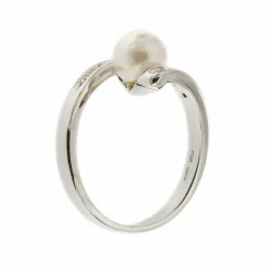 Bague perle diamants