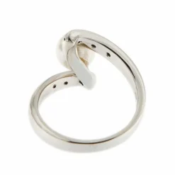 Bague perle diamants