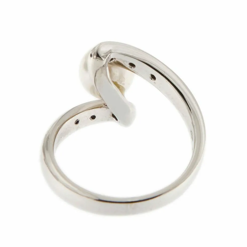 Bague perle diamants