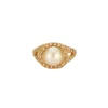 Bague perle, diamants, or jaune
