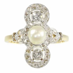 Bague perle et diamant