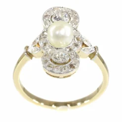 Bague perle et diamant