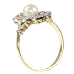 Bague perle et diamant