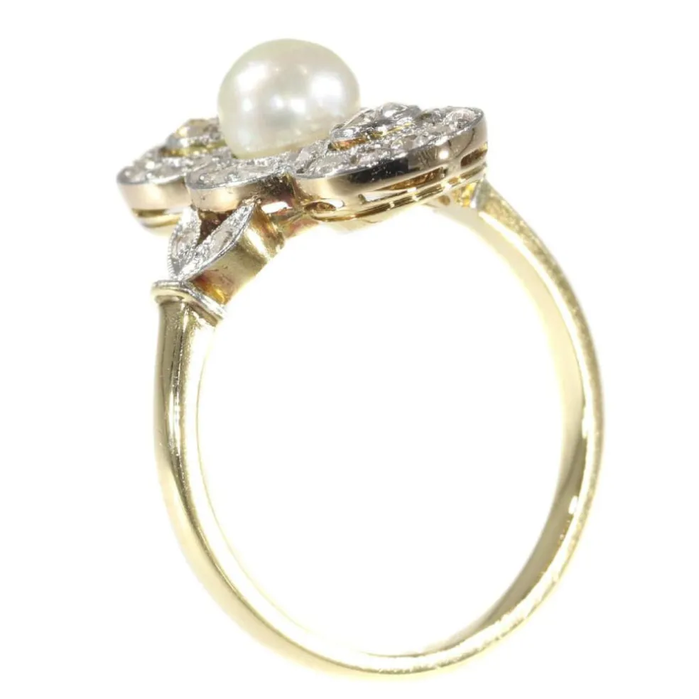 Bague perle et diamant