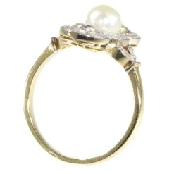 Bague perle et diamant