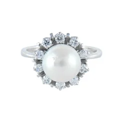Bague Perle et Diamants