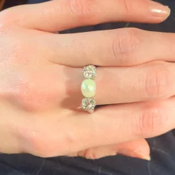 Bague Perle et Diamants