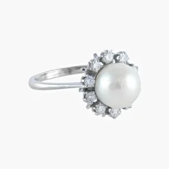 Bague Perle et Diamants