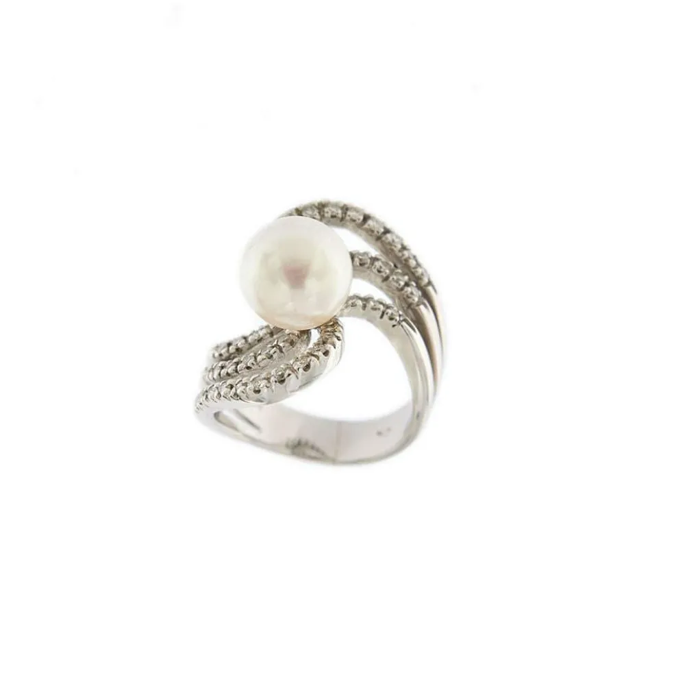 Bague perle et diamants