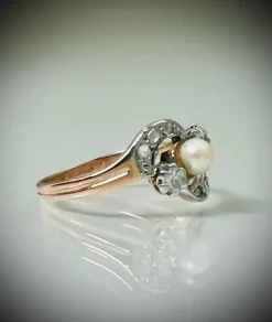 Bague Perle et Diamants