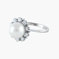 Bague Perle et Diamants