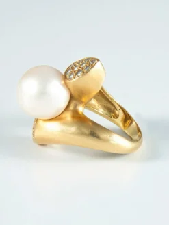 Bague Perle et Diamants