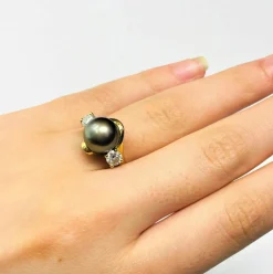 Bague Perle et Diamants Or jaune