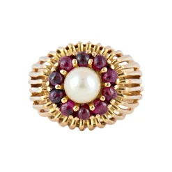 Bague Perle et Grenats