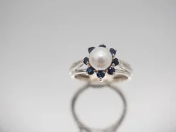 Bague Perle et Saphirs Or